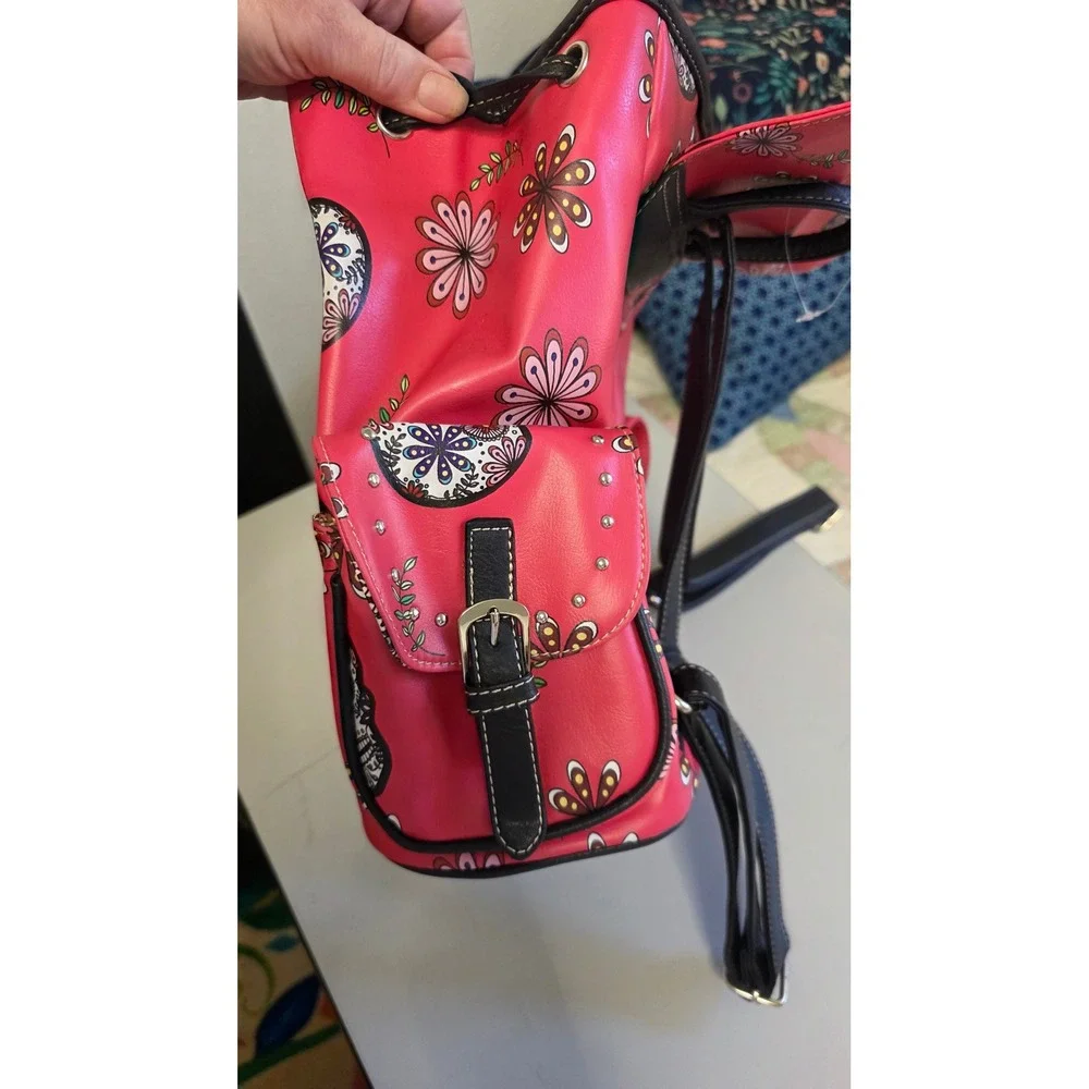 Unbranded Sugar Skull Backpack Women Medium Pink NWOT